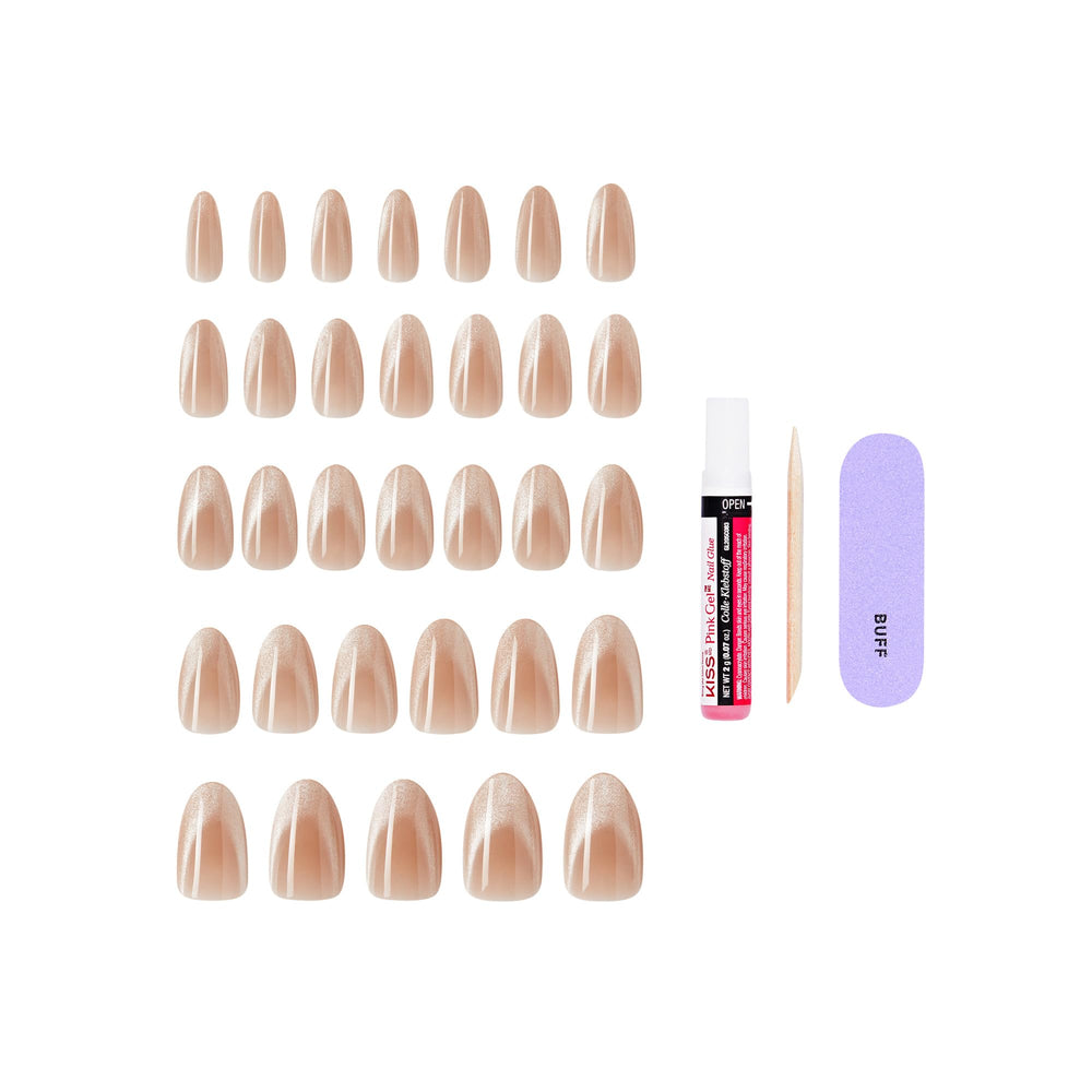 KISS Core arrangement of 32 nails displaying size variety for better fit and selection
