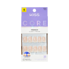 KISS core pack front view showing 'My Darling' pink nails and included tools for convenience