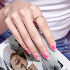 KISS Core side profile of almond medium nail showing comfortable shape