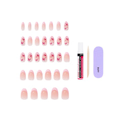 KISS Core press-ons worn on hand demonstrating salon look and long-lasting wear benefit