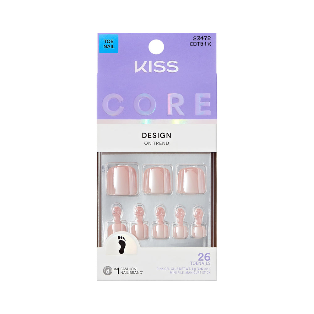 KISS Core front packaging showing full toenail kit and branding