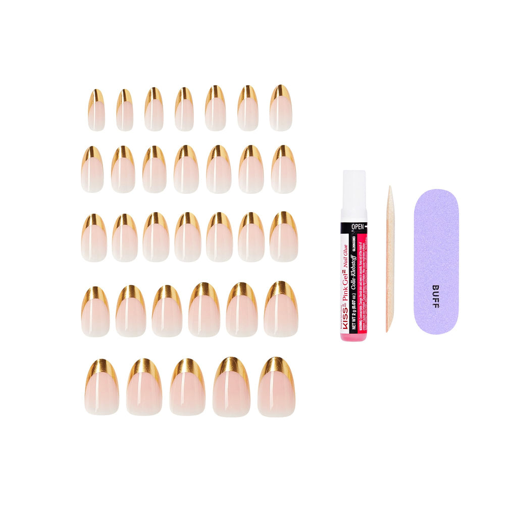 KISS profile view highlighting almond shape that elongates fingers and fits comfortably