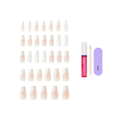 KISS Glam full set laid out displaying 32 nails and variety of sizes for fit