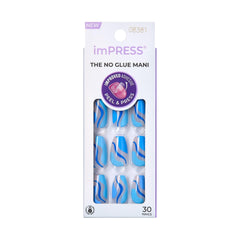 KISS packaging front view showcasing press-on nails and included tools for quick application