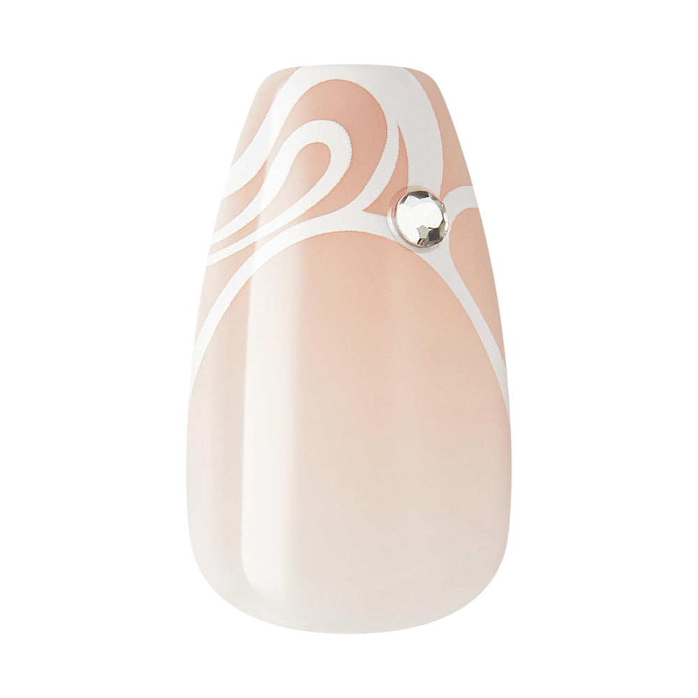 KISS imPRESS on hands in an evening outfit showing instant polished style benefit