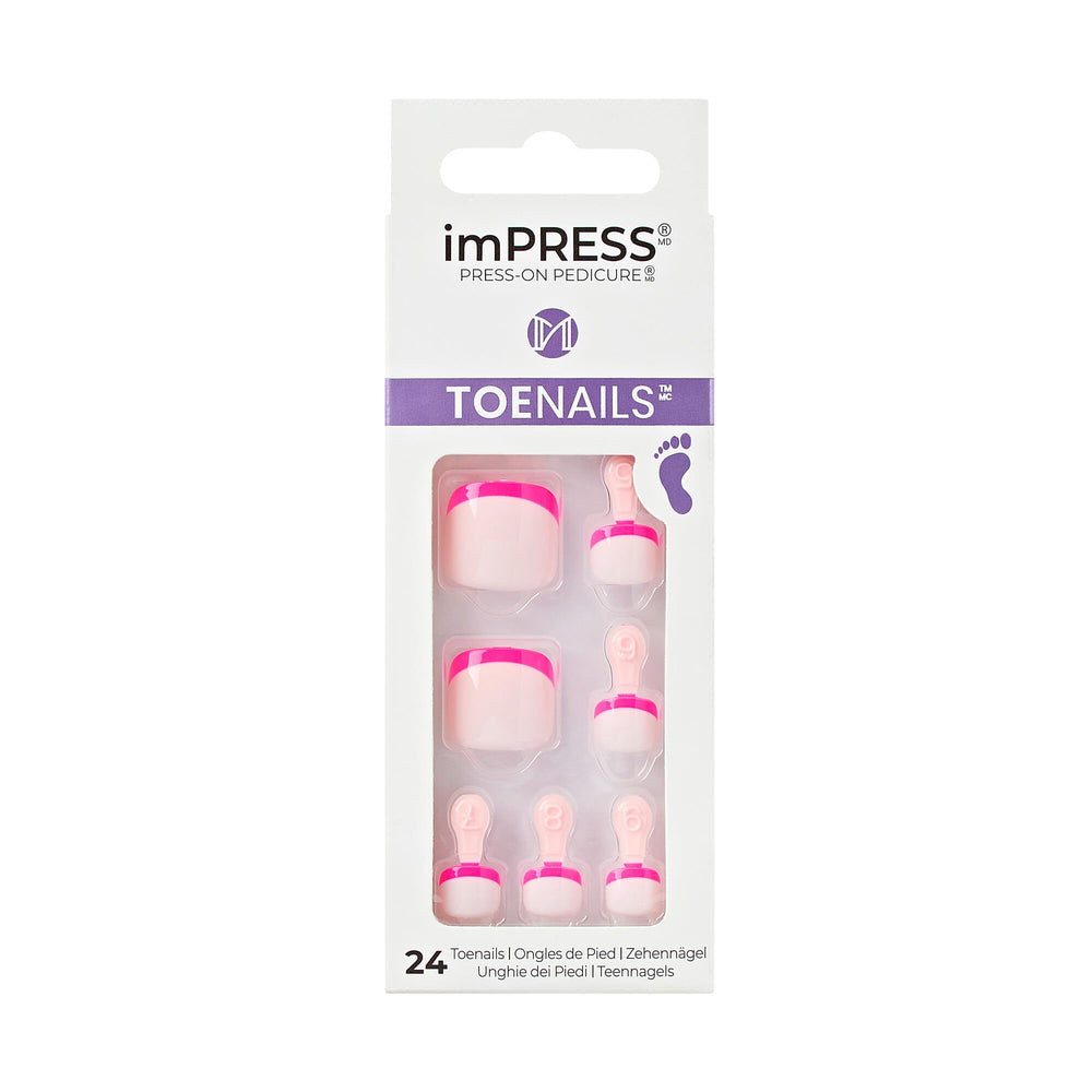 KISS imPRESS front packaging showing kit components and quick pedicure benefit