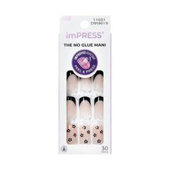 KISS imPRESS front packaging showing kit contents and quick salon benefit