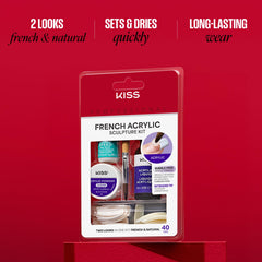 KISS kit used in a home manicure setting demonstrating salon-quality results