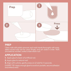 KISS kit contents with glue and manicure stick for convenient at-home use