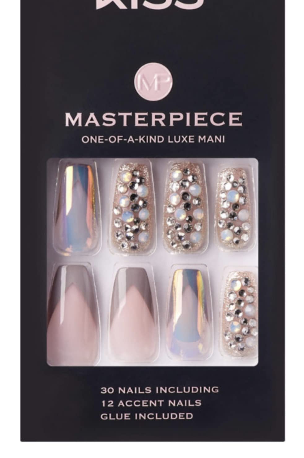 KISS Masterpiece close-up of iridescent nail finish highlighting shimmer
