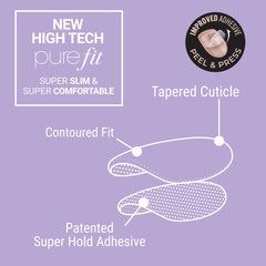 KISS nails in use, hand pressing on for fast peel-and-press convenience benefit