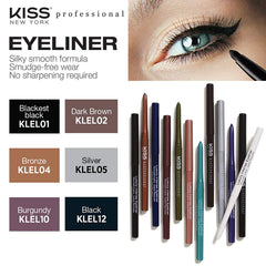 Kiss New York visible texture stroke on skin showing creamy pigments and smooth glide