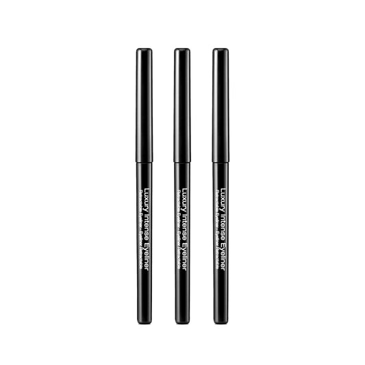 Kiss New York front packaging showing three retractable eyeliners and bold black color