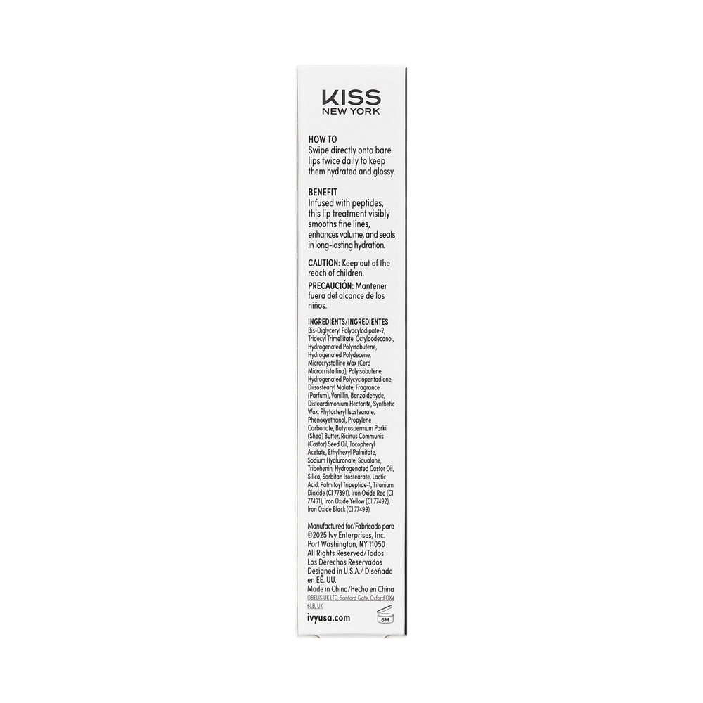 KISS label close-up highlighting peptide formula and ingredient callouts