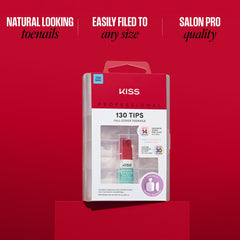 KISS size chart beside nails showing 12 sizes for accurate fitting benefit