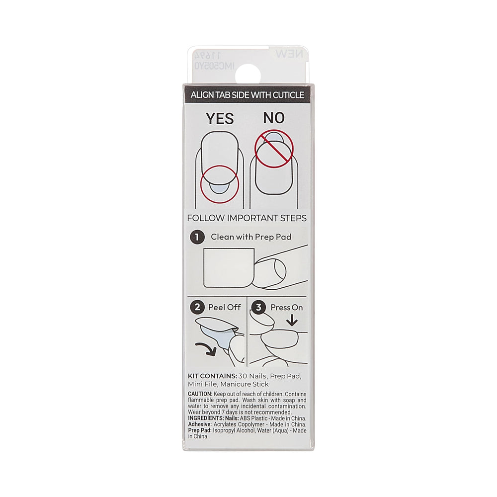 KISS included manicure stick prep pad and mini file for easy customization