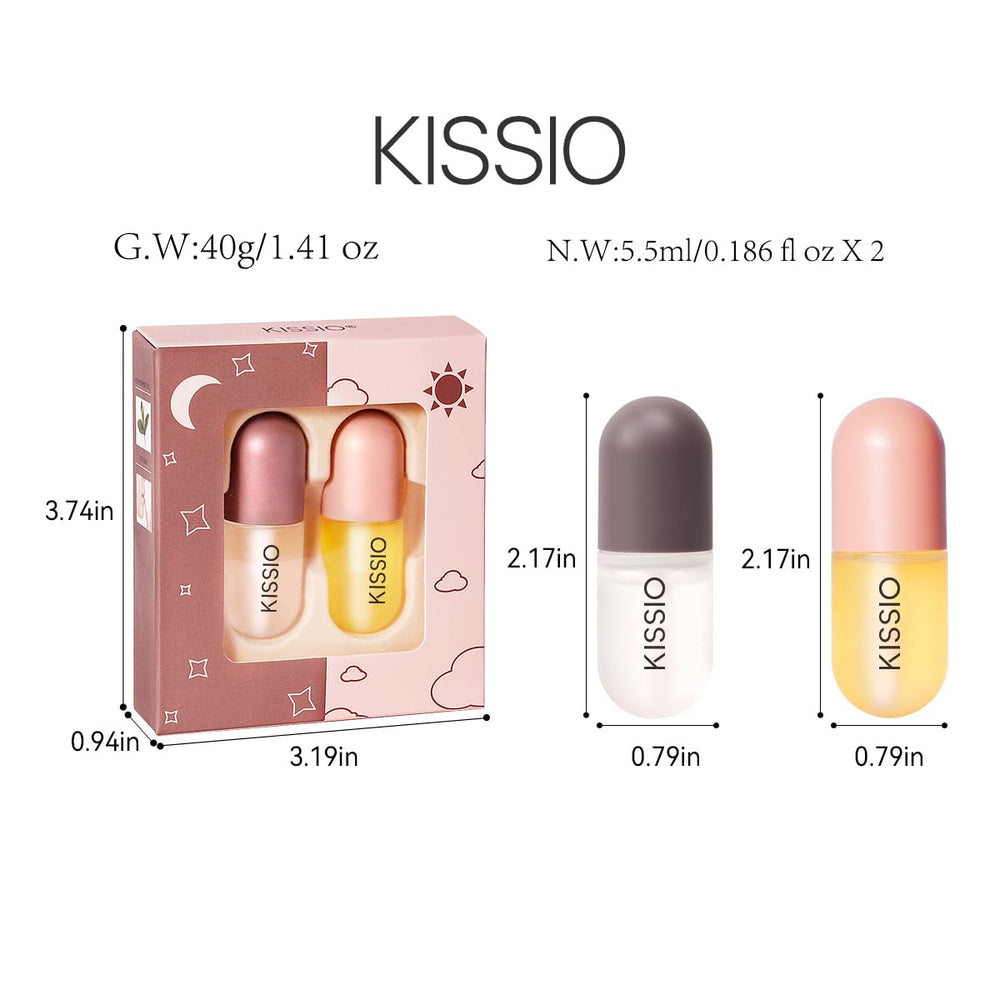 KISSIO gloss applied to lips illustrating immediate fuller appearance