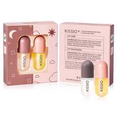 KISSIO tubes next to a wallet showing compact travel-friendly size