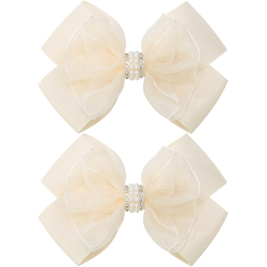KISZU beige bow front view shows elegant accessory and secure hold