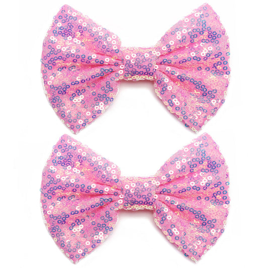 Kiszu front view pink bow showing sparkle and cute shape for styling
