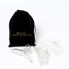 Kitiin clip in use securing a neat updo for fast elegant styling