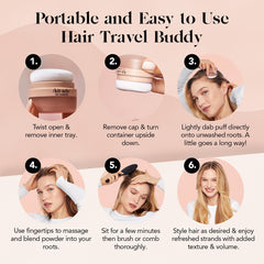 Kitsch application on roots in hand showing quick oil absorption benefit
