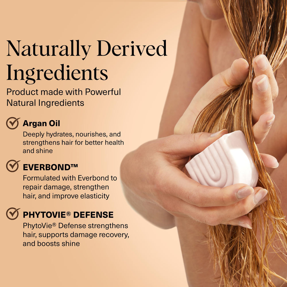 Kitsch conditioner bar in hand demonstrating easy application and mess-free use