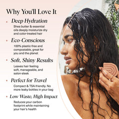 Kitsch lathering conditioner bar in hand demonstrating easy application