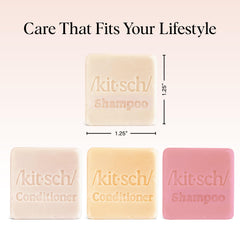 Kitsch shampoo bar producing lather in hand for easy application