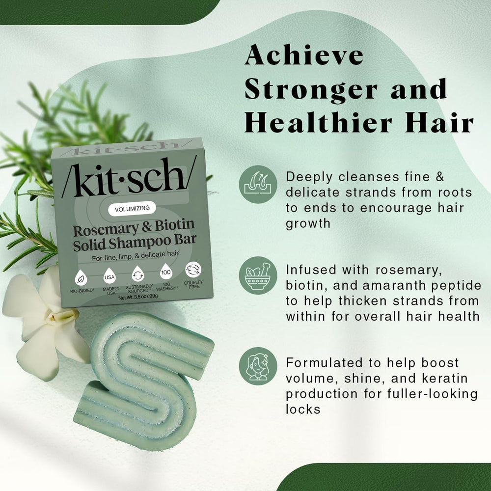 Kitsch shampoo bar texture close-up highlighting creamy lather and gentle cleansing benefit