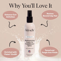 Kitsch before and after detangle displaying smoother, less tangled hair