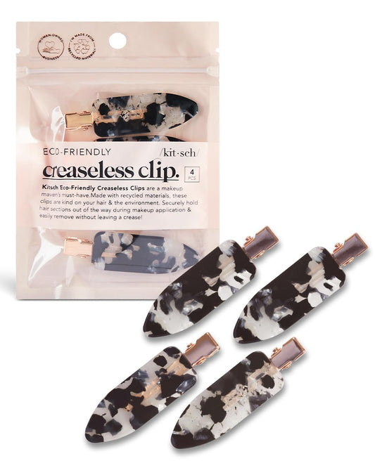 Kitsch black terrazzo front view shows elegant, crease-free hold