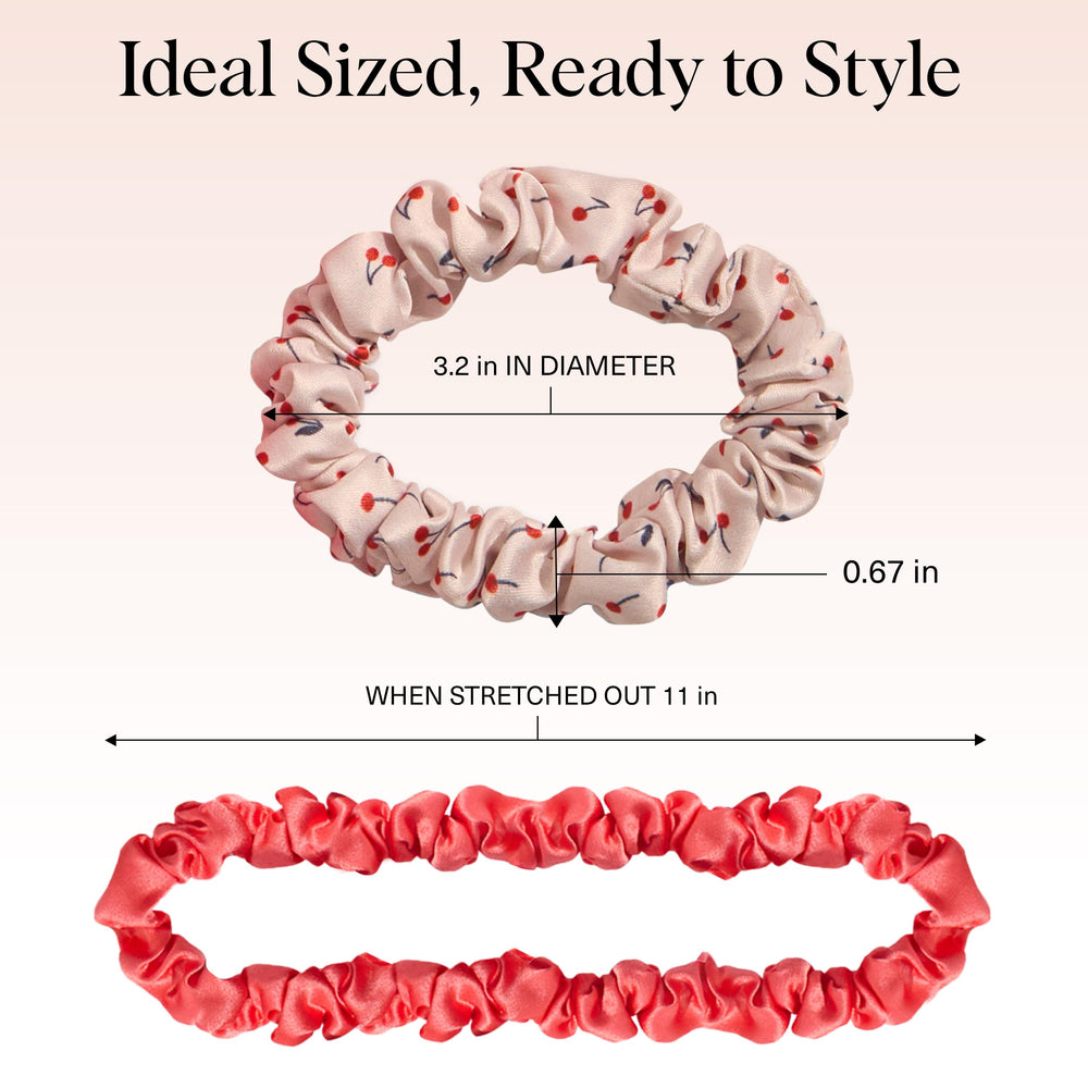 Kitsch scrunchie in a messy bun showing low-bulk styling and polished finish