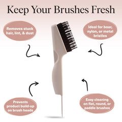 Kitsch cleaner clearing debris from a wide-tooth comb for smoother combing