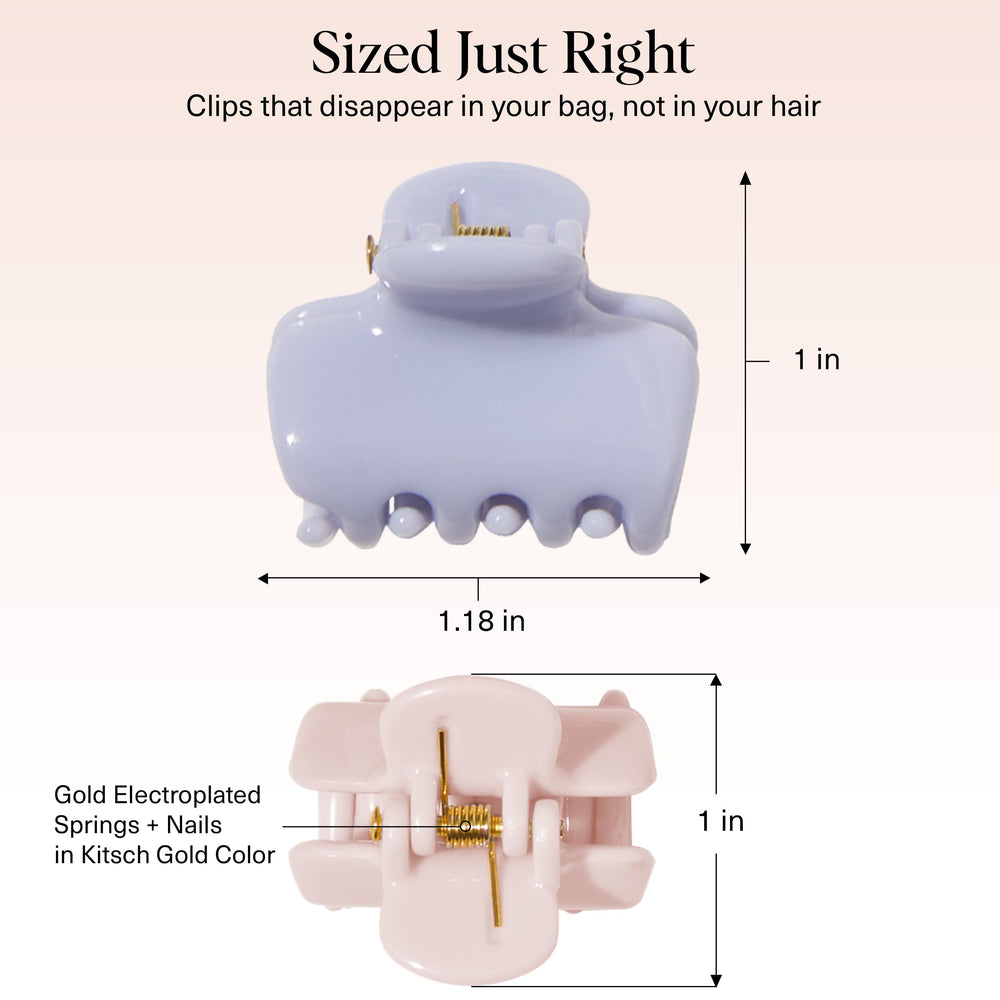 Kitsch clip beside coin for size comparison showing compact travel-friendly design