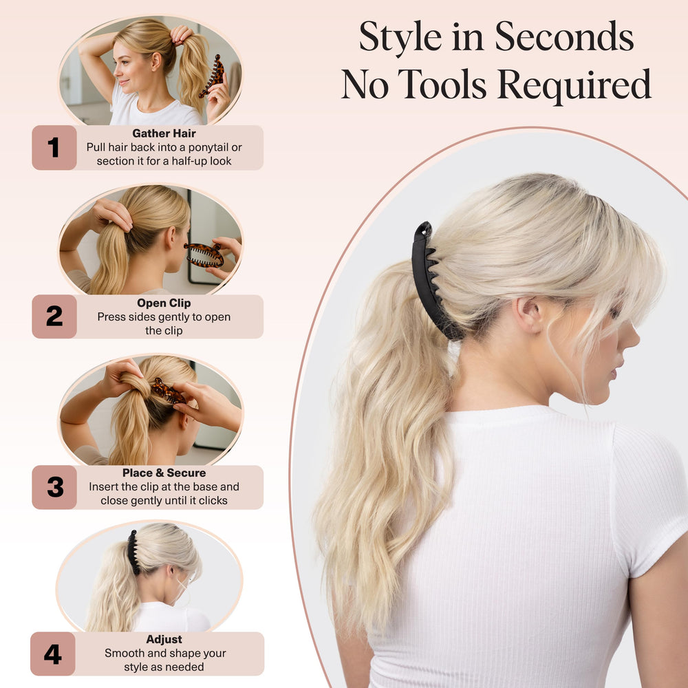 Kitsch clip in hand to show size and lightweight travel-friendly benefit