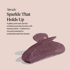 Kitsch close-up of glitter texture highlighting durable sealed finish benefit