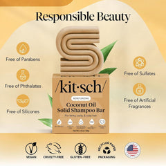 Kitsch shampoo bar producing rich lather on wet hands for effective cleansing