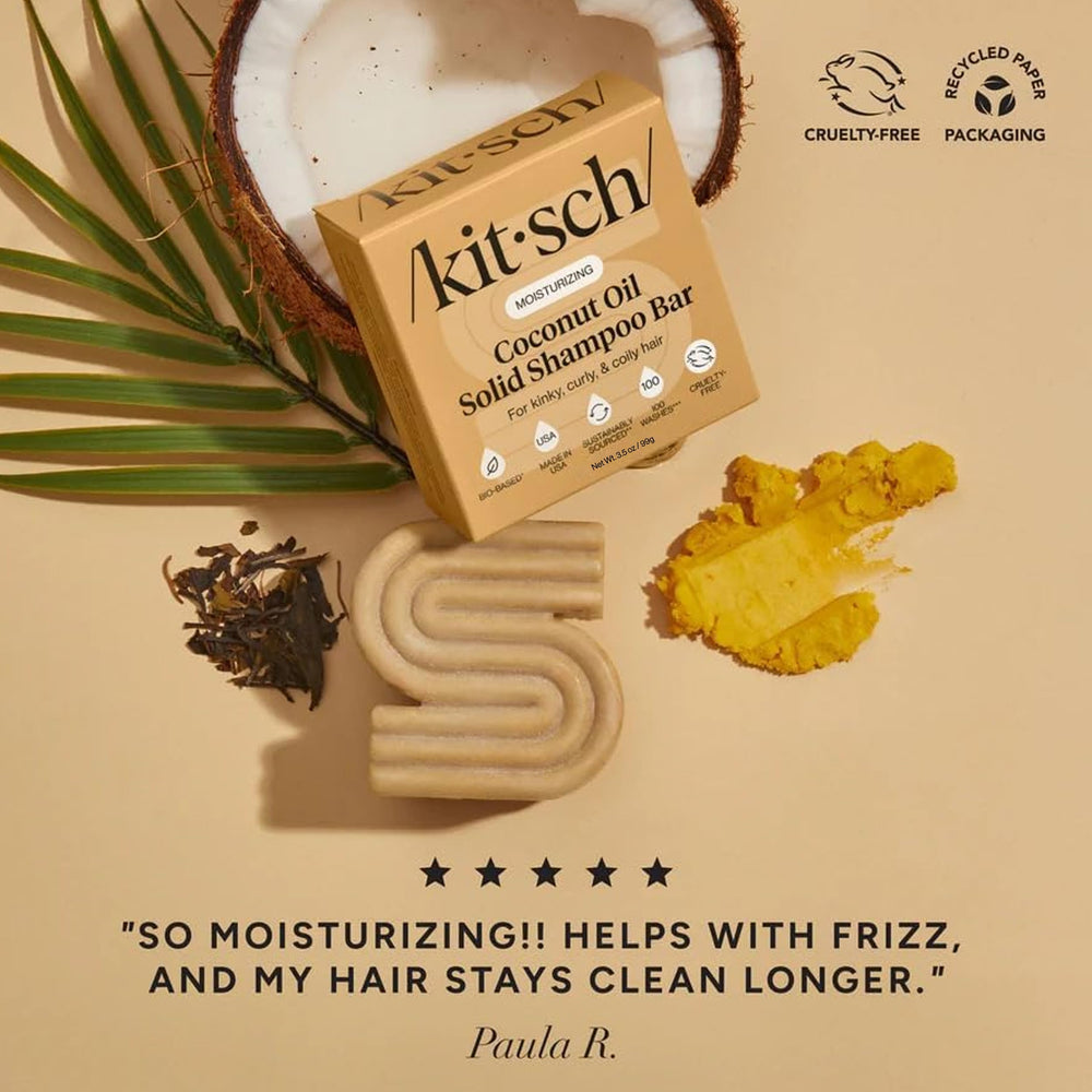 Kitsch shampoo bar placed in a travel tin illustrating TSA-friendly portability