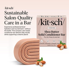 Kitsch close-up texture of conditioner bar highlighting smooth moisturizing feel
