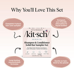 Kitsch shampoo and conditioner bars side-by-side showing pairing benefits
