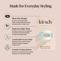 Kitsch clip worn in half-up style demonstrating neat hold and polished look benefit