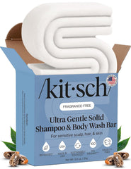 Kitsch front packaging showing the 2-in-1 bar and its scent-free benefit