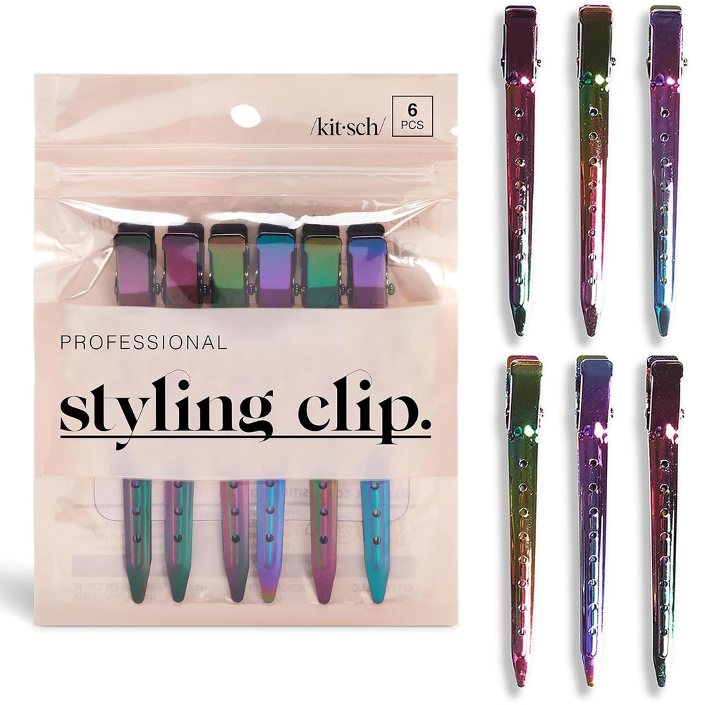 Kitsch iridescent clip pack front view showing professional set and style