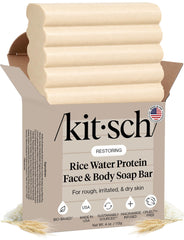 Kitsch rice water bar front packaging showing product benefits and travel size