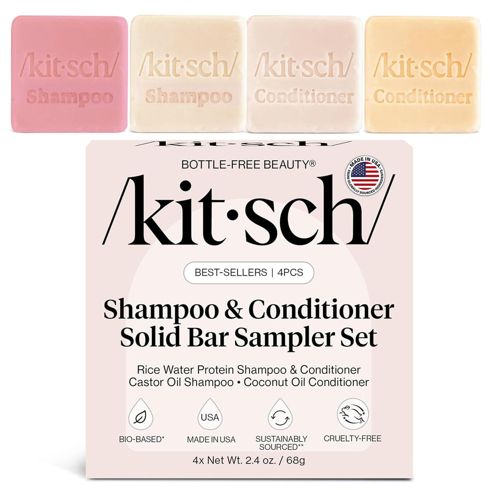Kitsch front packaging of 4pc sampler set showing variety and eco benefit
