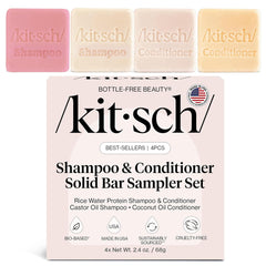 Kitsch front packaging of 4pc sampler set showing variety and eco benefit