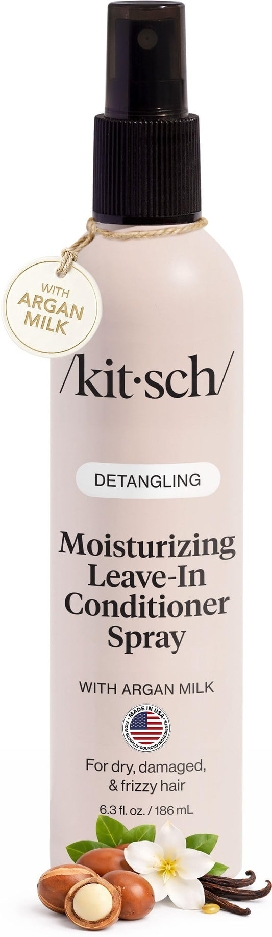 Kitsch front spray bottle showing product and label for quick detangling