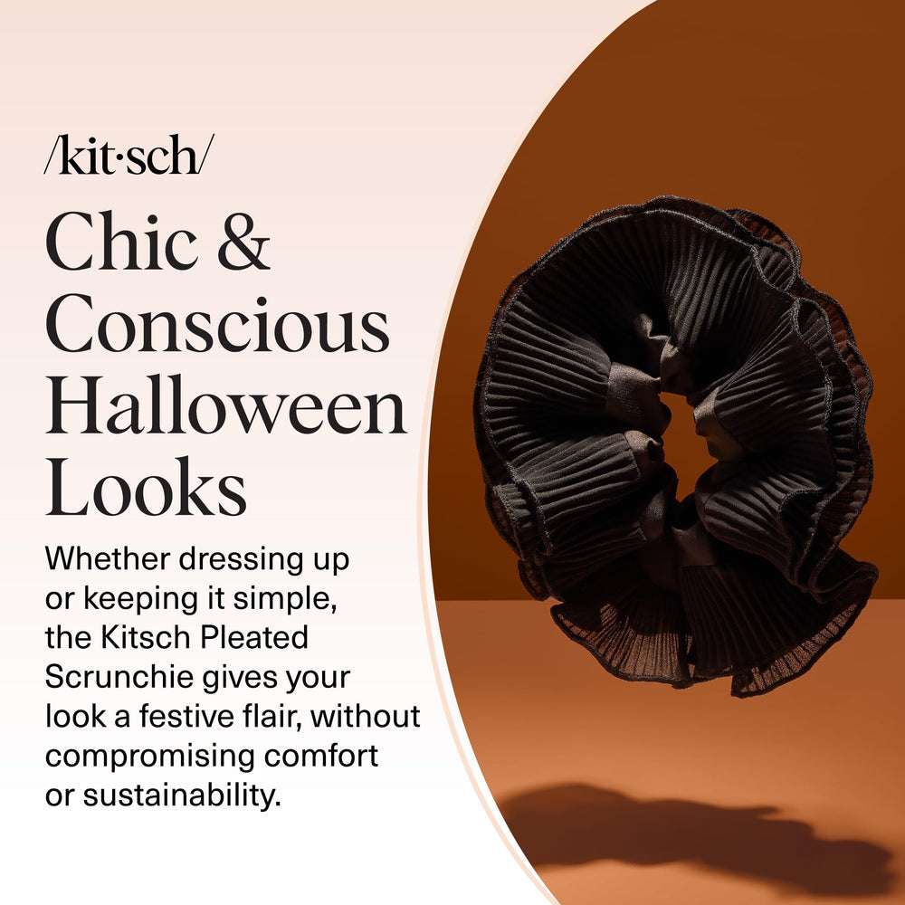 Kitsch scrunchie in Halloween outfit styled look delivering dramatic seasonal flair