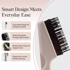 Kitsch handheld scale demonstration showing compact size and easy grip for quick cleaning